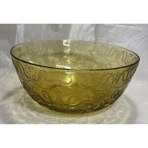Vintage Federal Amber Madrid Depression Glass 1930s Salad Serving Bowl 9.5"